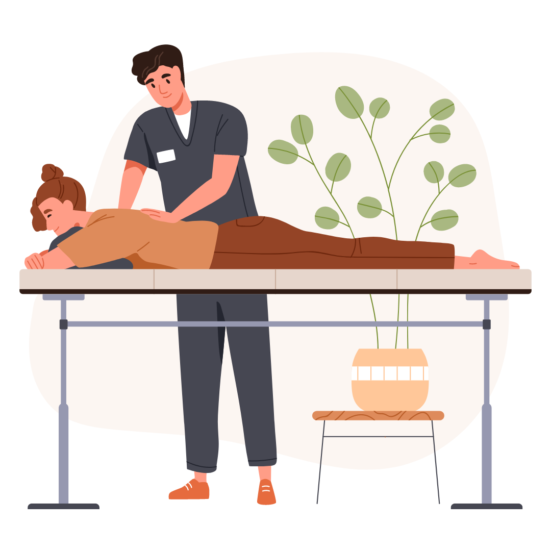 Physiotherapie-Behandlung in der Physiotherapie-Praxis Patientin bei Physiotherapie-Behandlung